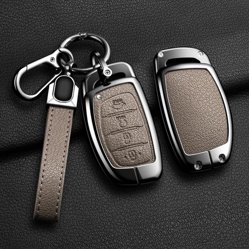 

New Auto Alloy Car Key Case Cover for Hyundai ix25 ix35 ix45 Tucson Sonata Rena Creta Verna Solaris Mistra Elantra Accessories