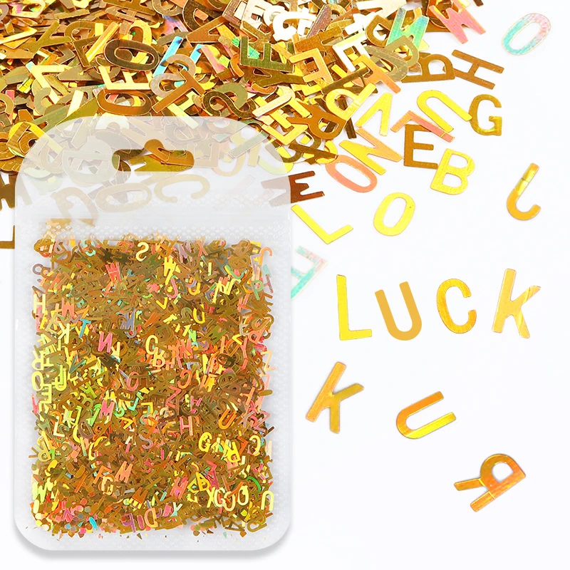 English Alphabet Resin Sequins Holographic Glitter Filler For Epoxy Resin Mold Filling Laser Letter Flakes DIY Earrings Keychain