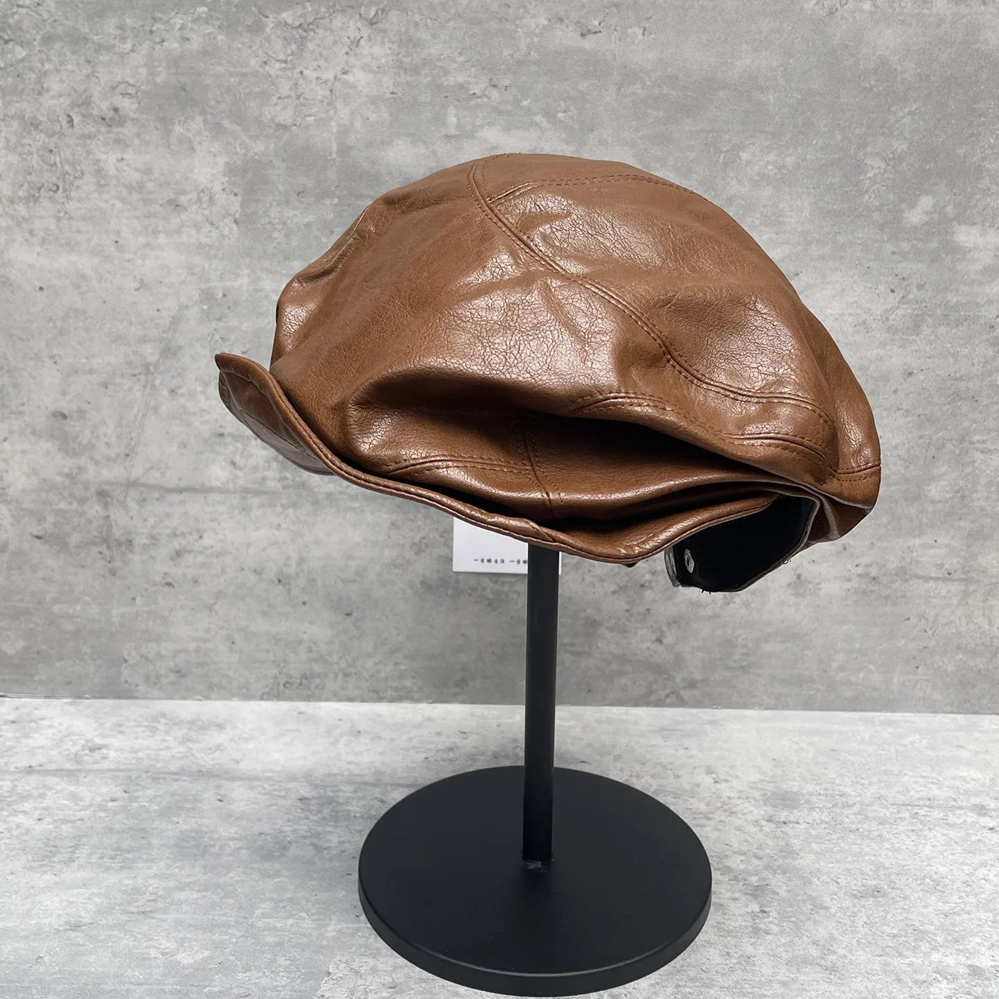 قبعة المرأة بولي Leather الجلود مثمنة موزع الصحف قبعة الرسام ملحق لربيع الخريف في الهواء الطلق عطلة عادية