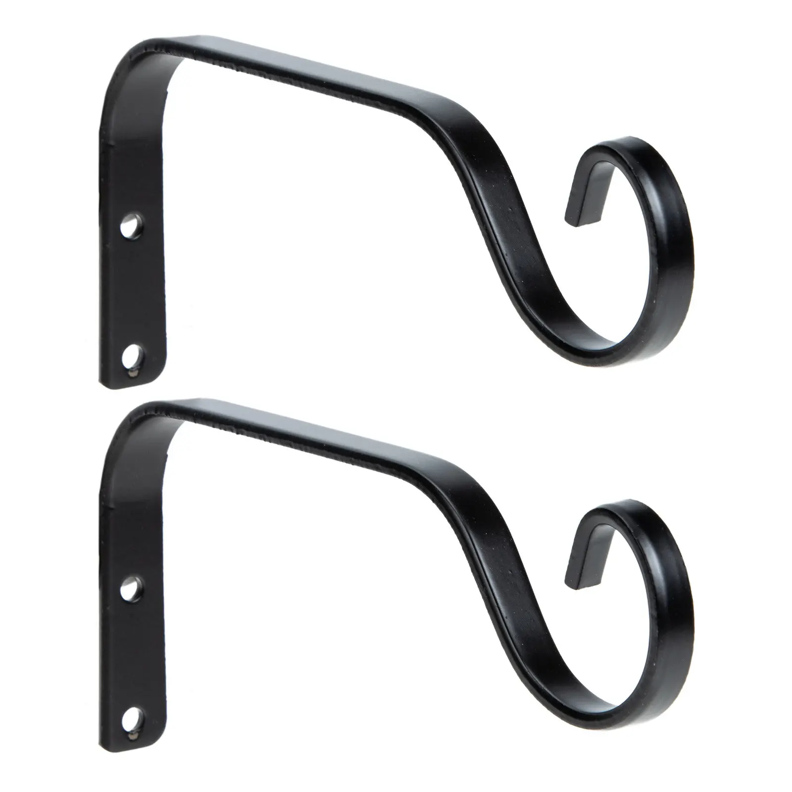 2Pcs Iron Curved Hanging Planter Bracket Hook Heavy-Duty Wall-Mounted Plant Holder for Flower Pots Lanterns String Lights Wind