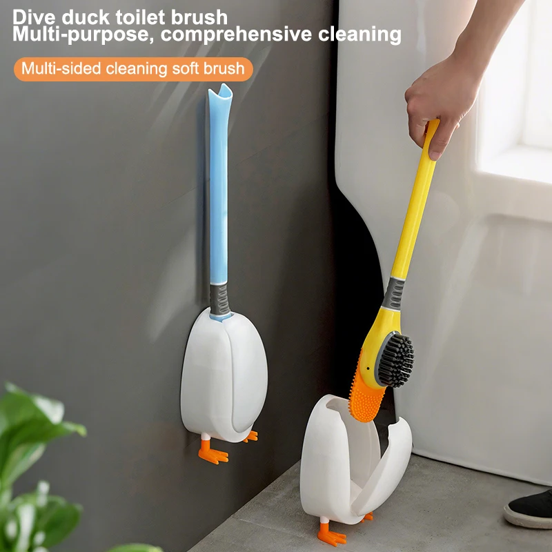 اكسسوارات الحمام مجموعة المرحاض اكسسوارات فرشاة المرحاض فرشاة السيليكون لا اللكم تنظيف المرحاض المرحاض الجدار الشنق التنظيف #6