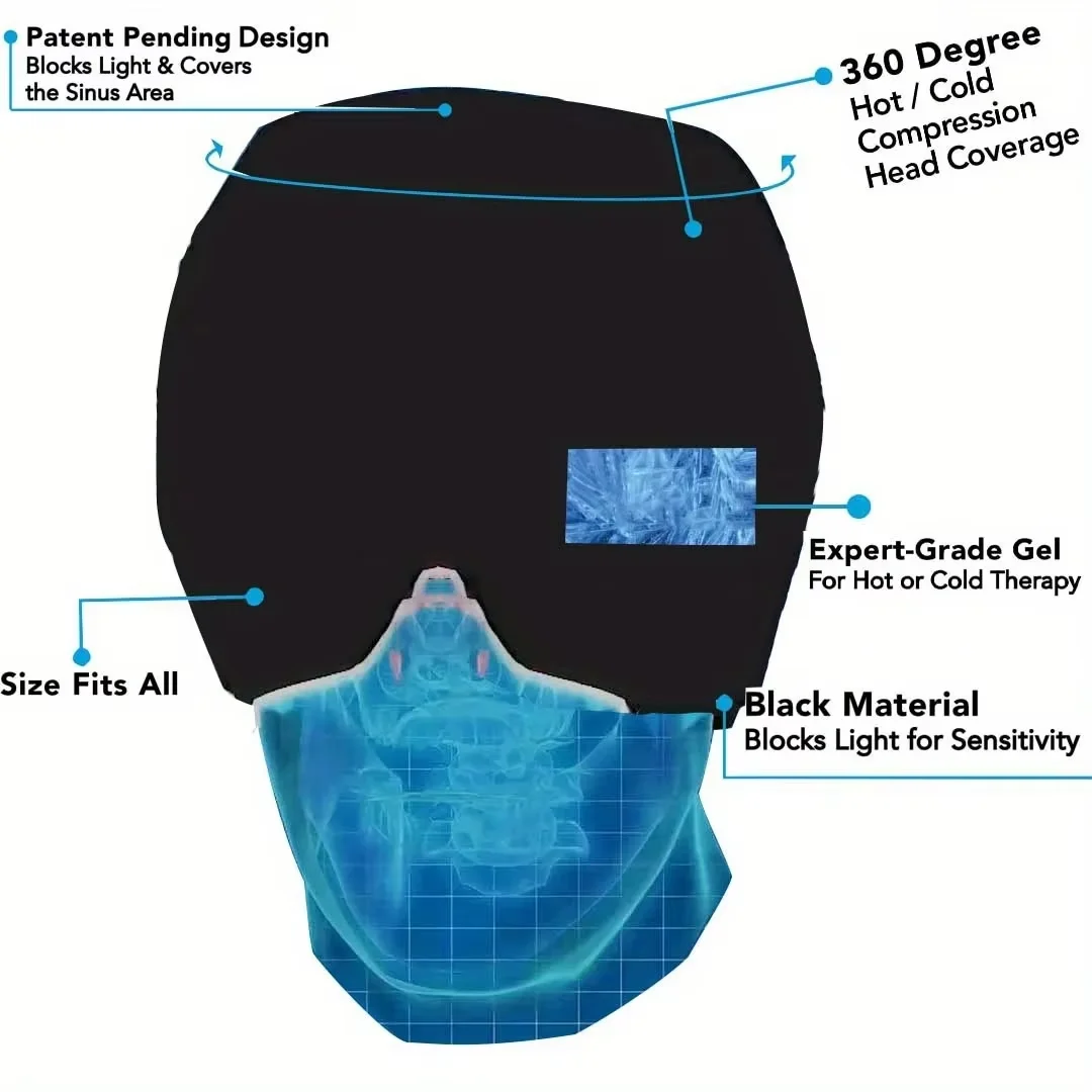 Cold and hot compress gel headgear，physical cooling/hot compress multi-purpose head cover, stretchable multifunctional eye mask image 6