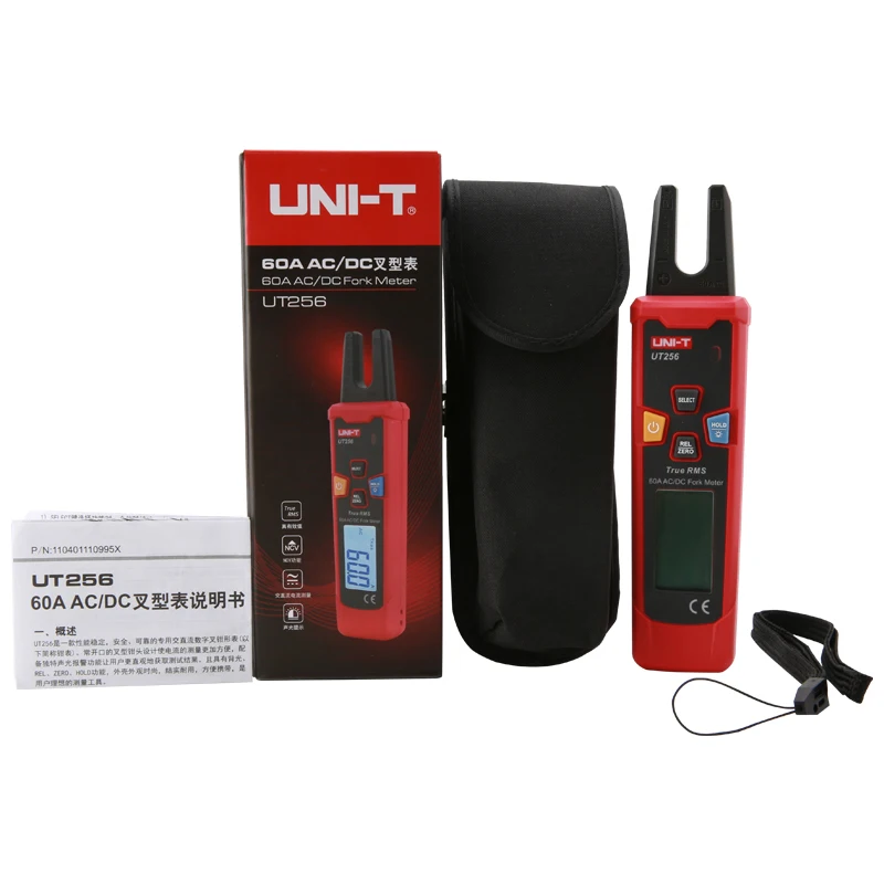 Imagem -05 - Uni-t Ut256 Fork Meter 60a ac dc Corrente Braçadeira Medidor Digital True Rms Alicatadores Amperímetro Ncv Tester Alta Precisão