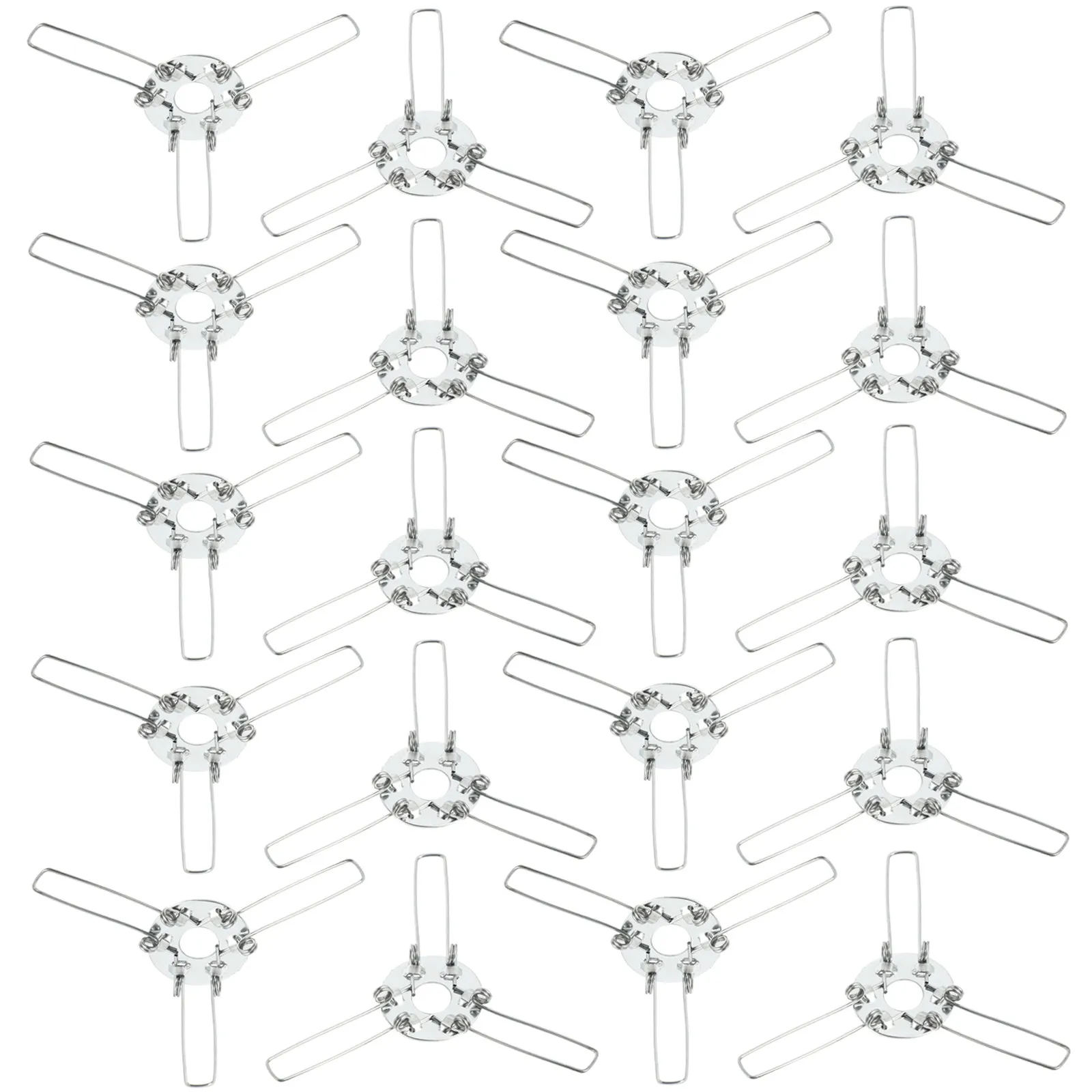 20pcs 3-Fork Lampshade Spring Clips – Iron, Wear-Resistant Fixator for Lamp Installation
