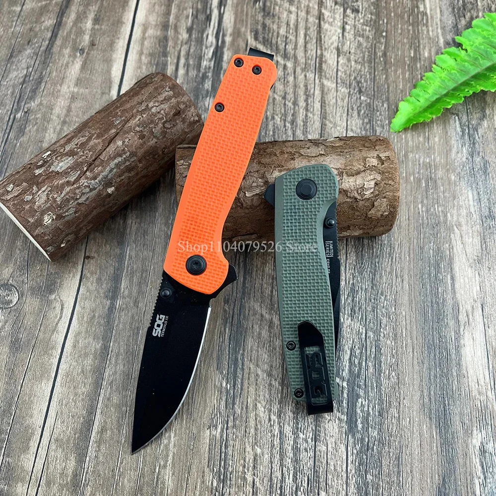 Taktyczny scyzoryk EDC z ręcznym ostrzem Flipper Blade, stalowe ostrze D2, 4-kolorowe uchwyty z włókna nylonowego, scyzoryk survivalowy do polowań na świeżym powietrzu