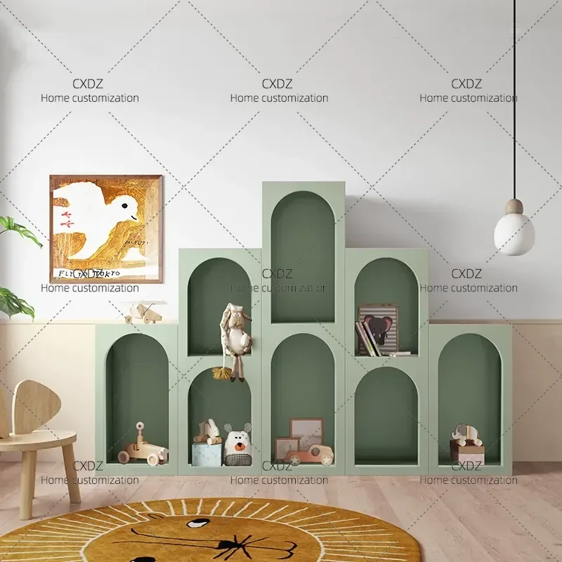 Creative Personality Bookcase Multifunctional Locker Decorative Cabinet Entrance Display Shelf with Piano Paint Finish
