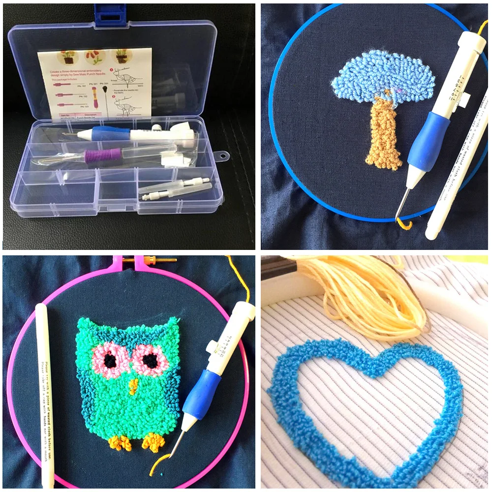 Magic Needle for Embroidery Carpet Knit Punch Needle Kit Needlework Stitching Set Embroidery Knitting Needles Pen Sewing Tools