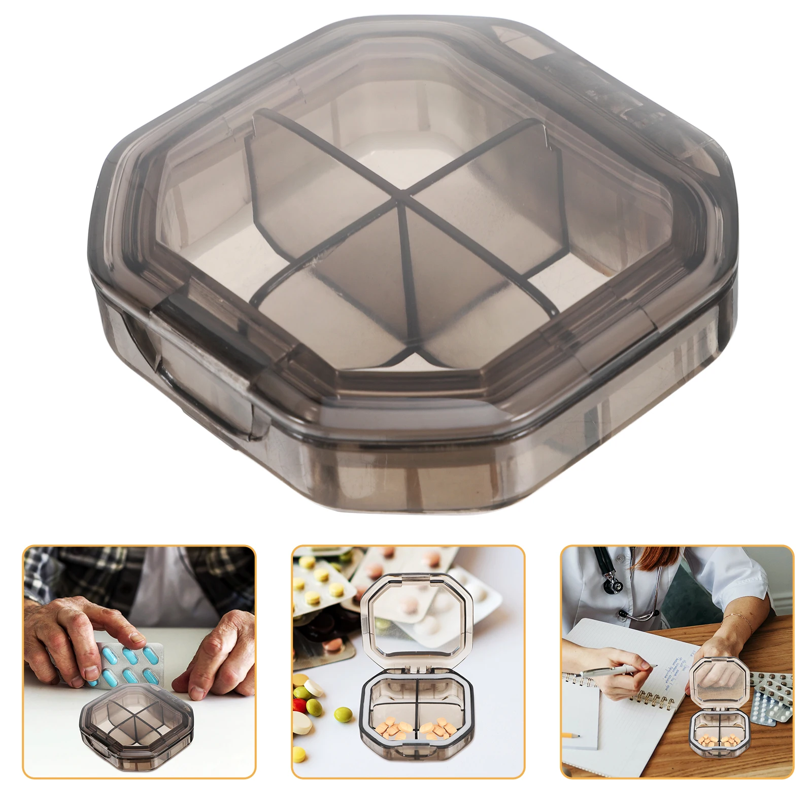 

Small Pill Box Portable Dispensing Medicine Travel Plastic Medication Reminder Alarm Elderly