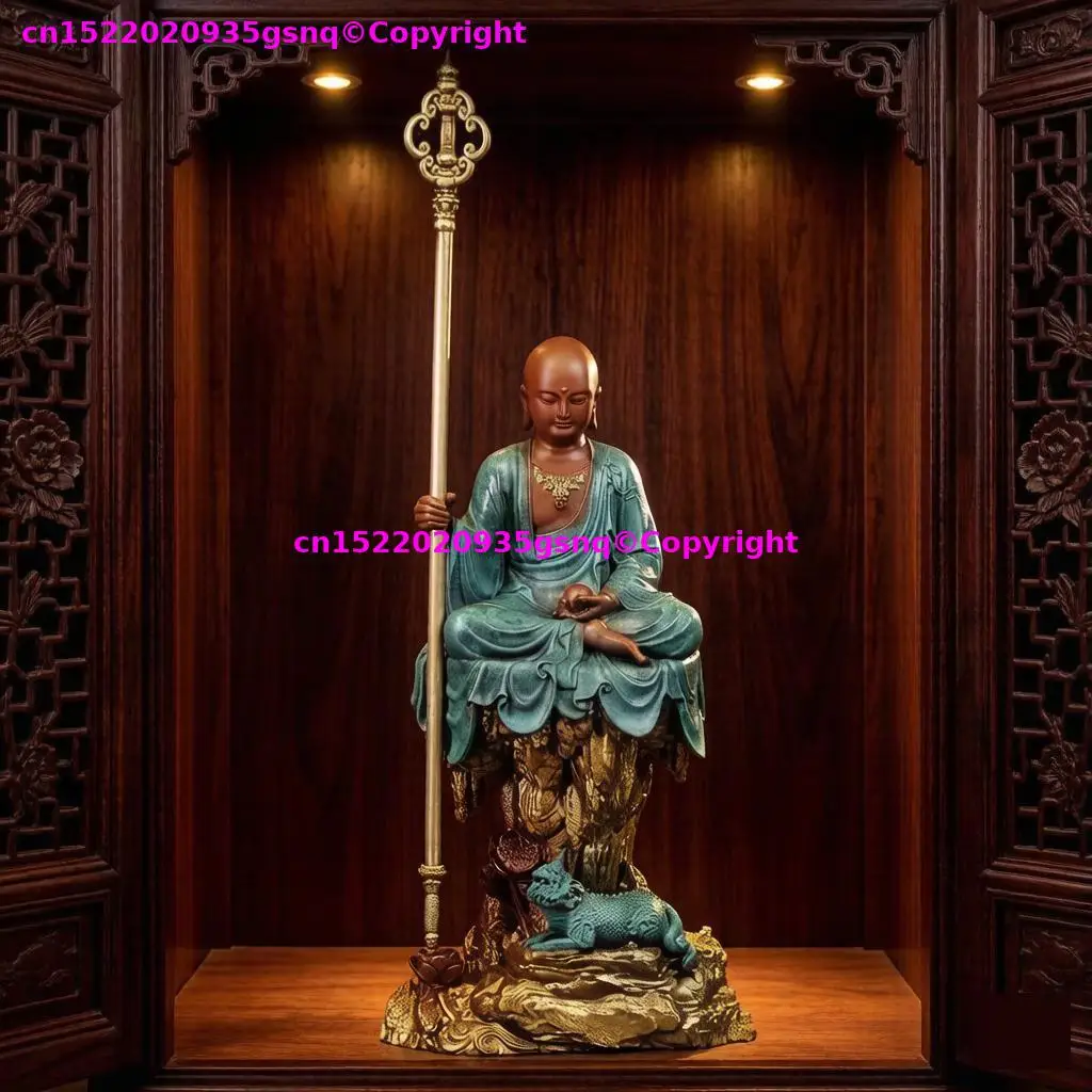 HOME family worship revered Bodhisattva buddha master bronze sculpture living room company shrine Decorative buddha ornament
