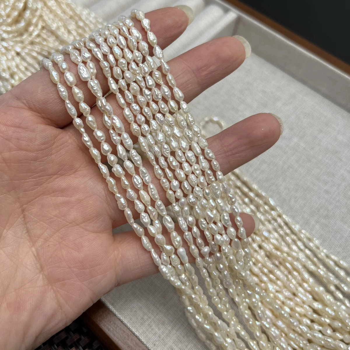 A 3-4mm Natural Frehwater Pearl Keshi Beads Charms for DIY Women Men Necklace Bracelets Jewelry Making Supplies Accessories