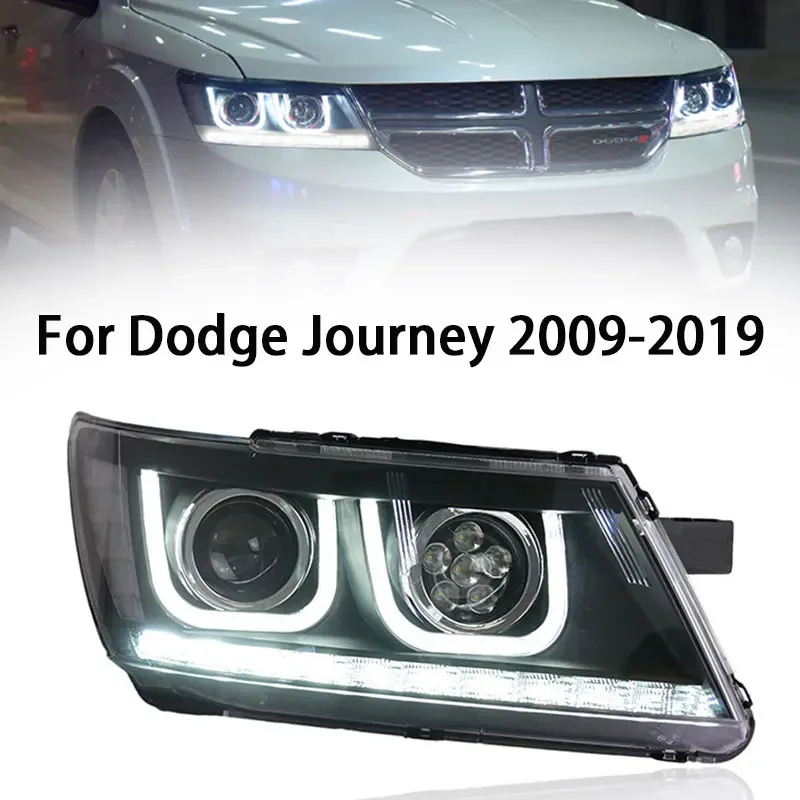 

Head Lamp for Dodge Journey LED Headlight 2009-2019 Headlights Journey DRL Turn Signal Freemont Angel Eye Projector Lens