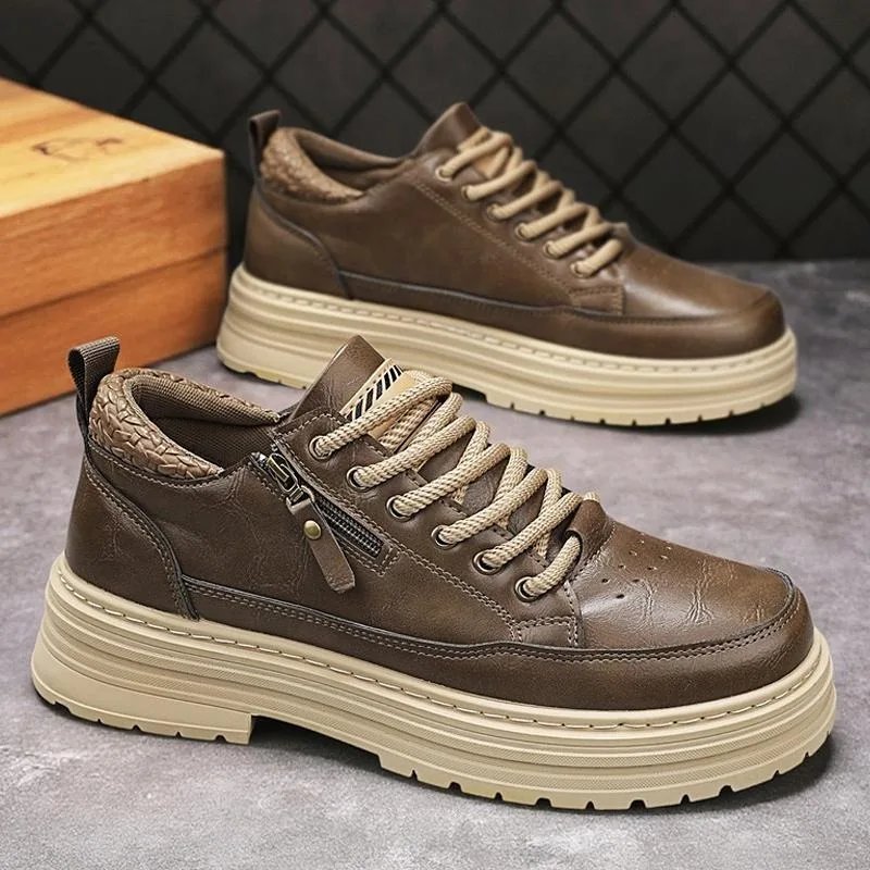 2025 خريف/شتاء نمط جديد خمر طبعة محدودة منخفضة أعلى سميكة سوليد الرجال أحذية رياضية غير رسمية عصرية متعددة الاستخدامات