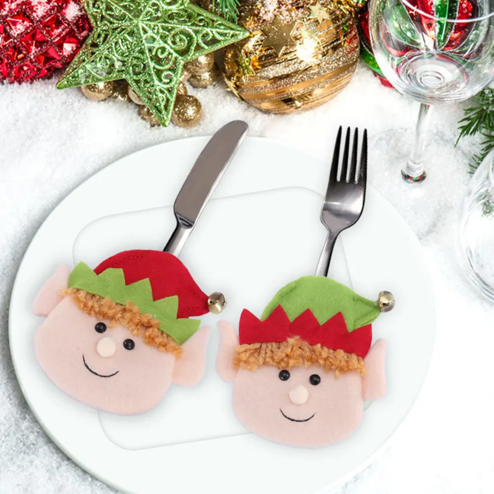 

Party Table Decoration Christmas Dinner Silverware Pouch Has Tableware Pockets Holder Cutlery Bag Dinnerware Fork