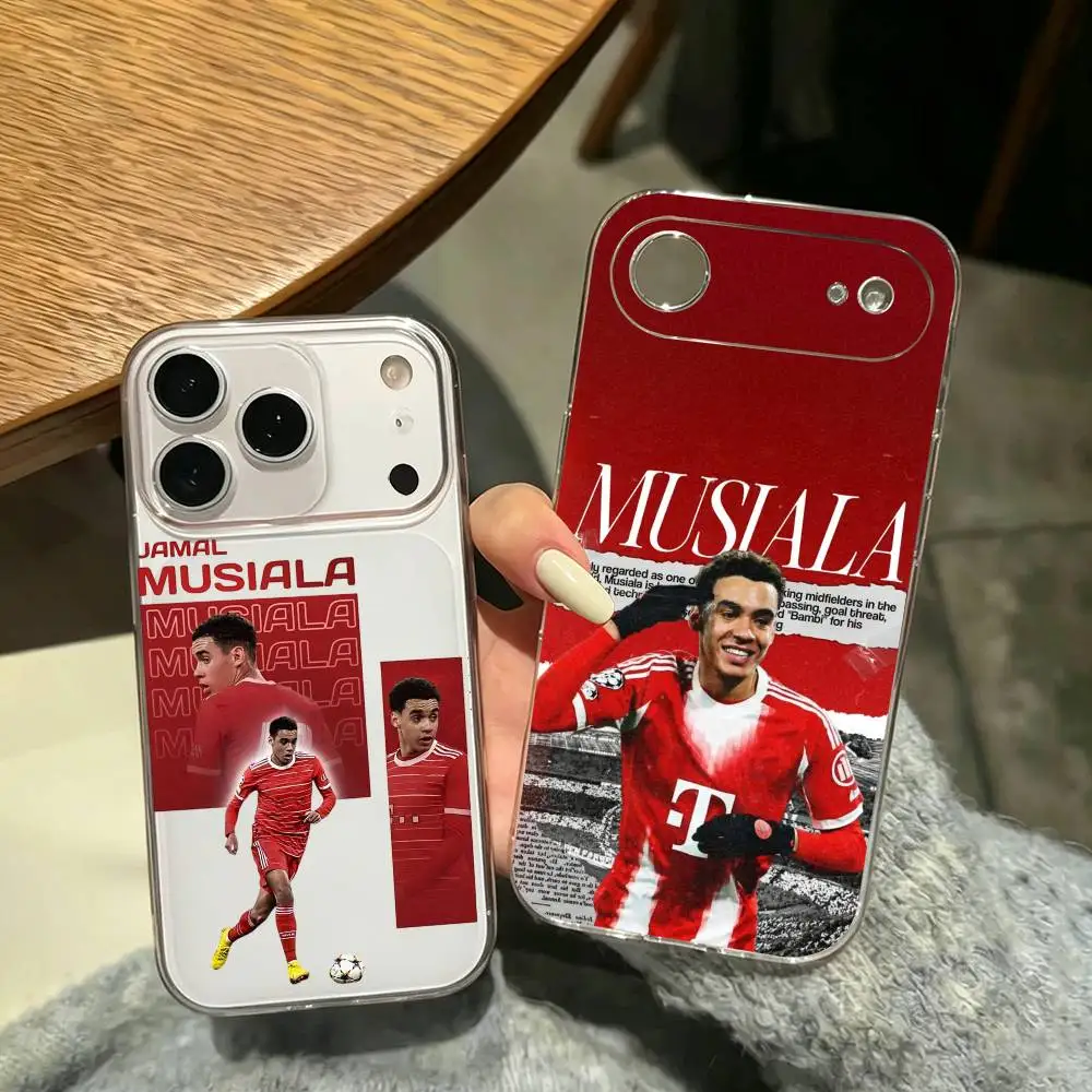 F-Football star J-Jamal Musiala  Phone Case For iPhone 17 16 15 14 13 12 11 Mini Pro Max Plus Transparent Cover
