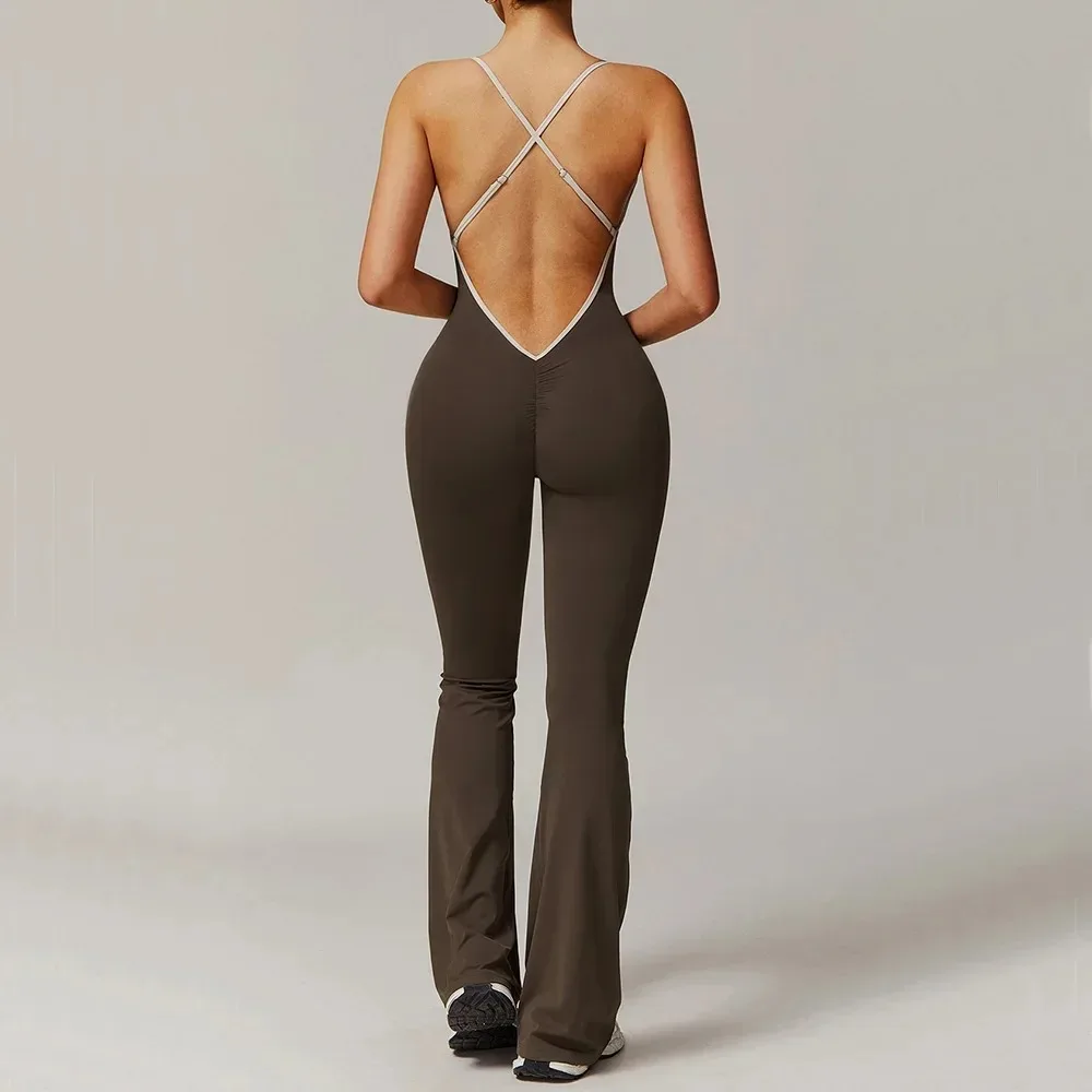 

Jumpsuit Gym Set Yoga Suit Back Cross Sportswear Women Sports Jumpsuit Fitness Rompers Workout Bodysuits One-piece Yoga Jumpsuit