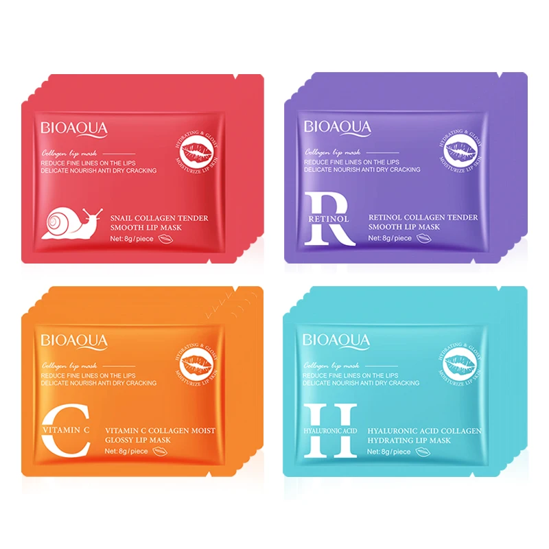 20pcs BIOAQUA Crystal Collagen Lip Mask Moisturizing Plump Lips Gel Masks Anti Wrinkles Hydrating Lip Plumper Lips Skin Care