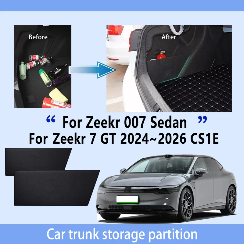 

Автомобильные аксессуары для Zeekr 007 2024 ~ 2026, утолщенная перегородка для хранения багажника, многофункциональный органайзер для салона автомобиля
