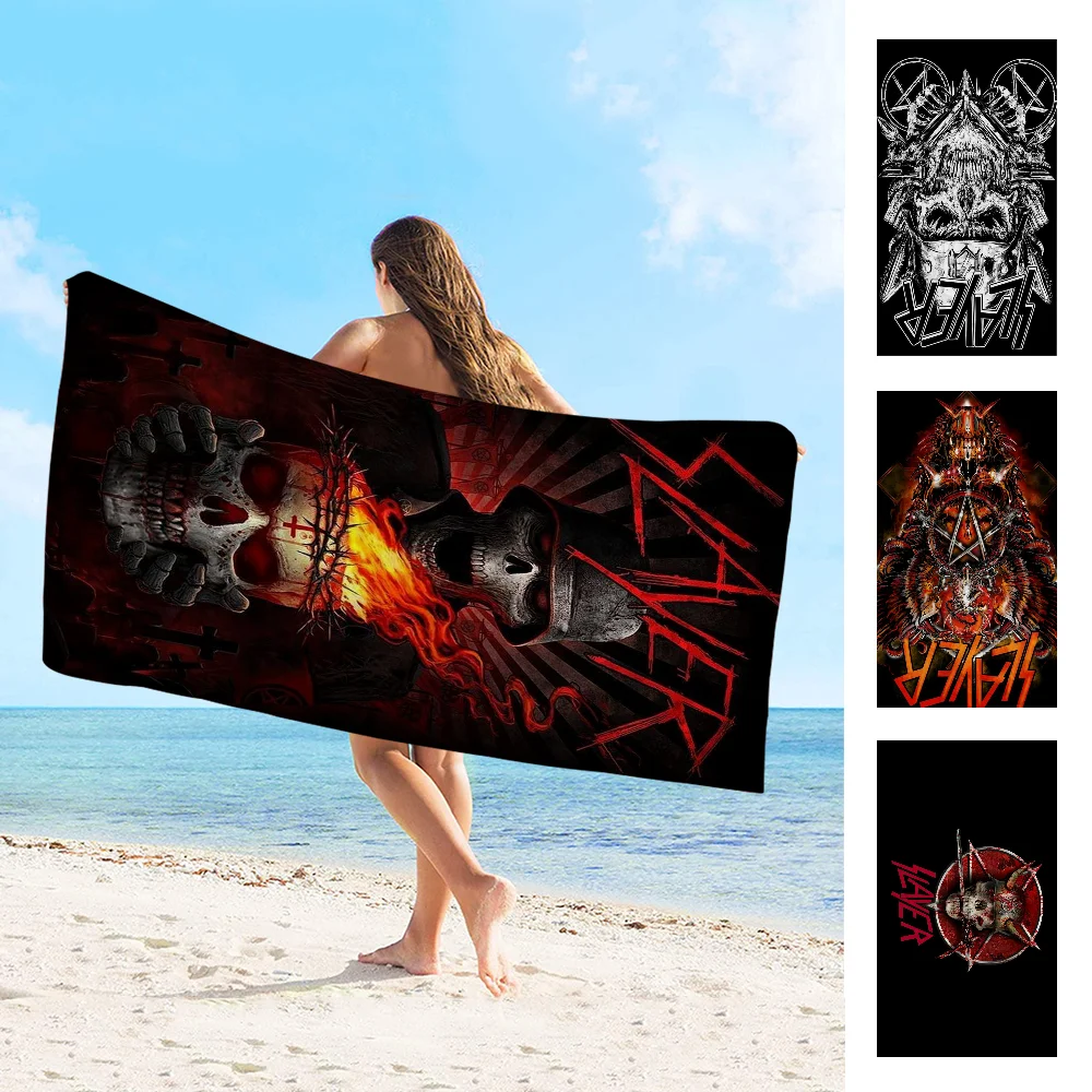 Slayer Heavy-Metal Band Music Towel Microfiber Beach Towel Absorbent Quick dry Soft Yoga Swimming Resort Mountain Climbing Towel