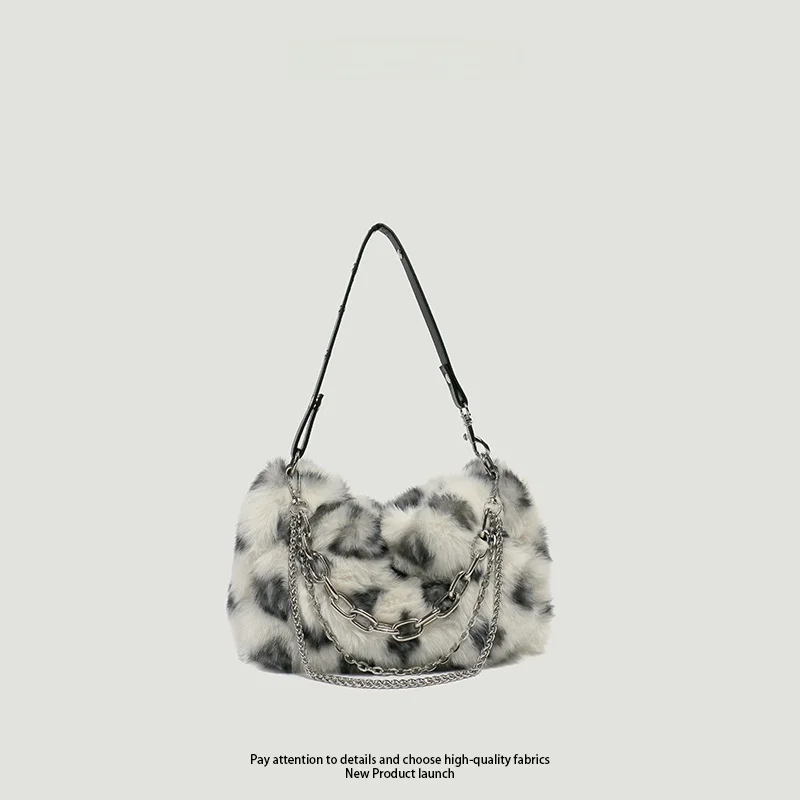 

Пушистая сумка подмышки, женская модная сумка через плечо DEYJA COO, осенне-зимняя новая мягкая сумка из кроличьего меха