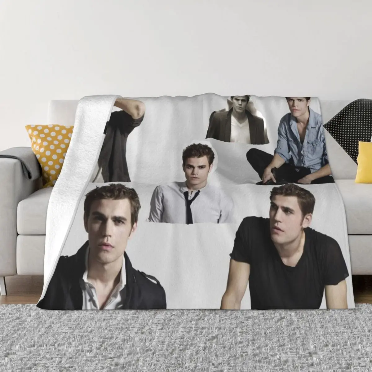 Paul Wesley The Vampire Diaries Tv Show Blanket Coral Fleece Plush Spring/Autumn Soft Throw Blankets for Sofa Outdoor Rug Piece