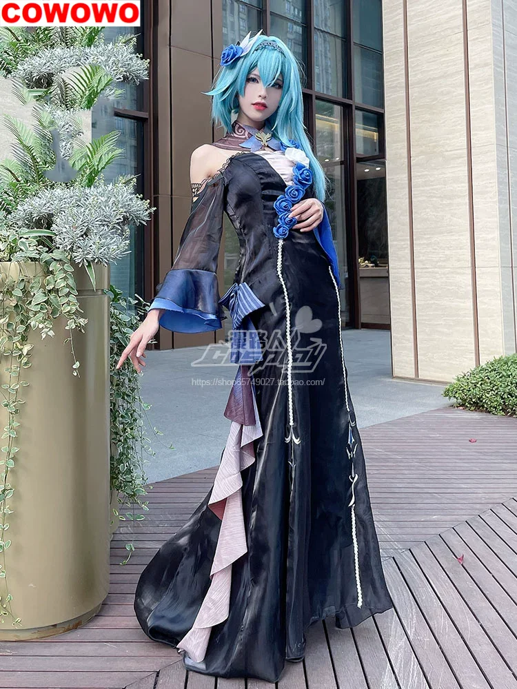 COWOWO Genshin Impact Eula Lawrence Gown Symphonic Clothes Cosplay Costume Cos Game Anime Party Uniform Hallowen Play Role Dress