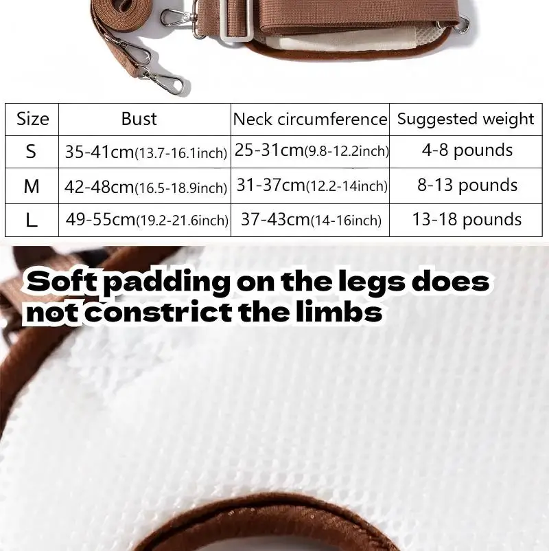 Tragbarer Multifunktions-Rückenträger, Doppel-Schulter-Hunderucksack, Umhängetasche für Haustiertransport, Atmungsaktive Outdoor-Haustiertasche – Detail 7