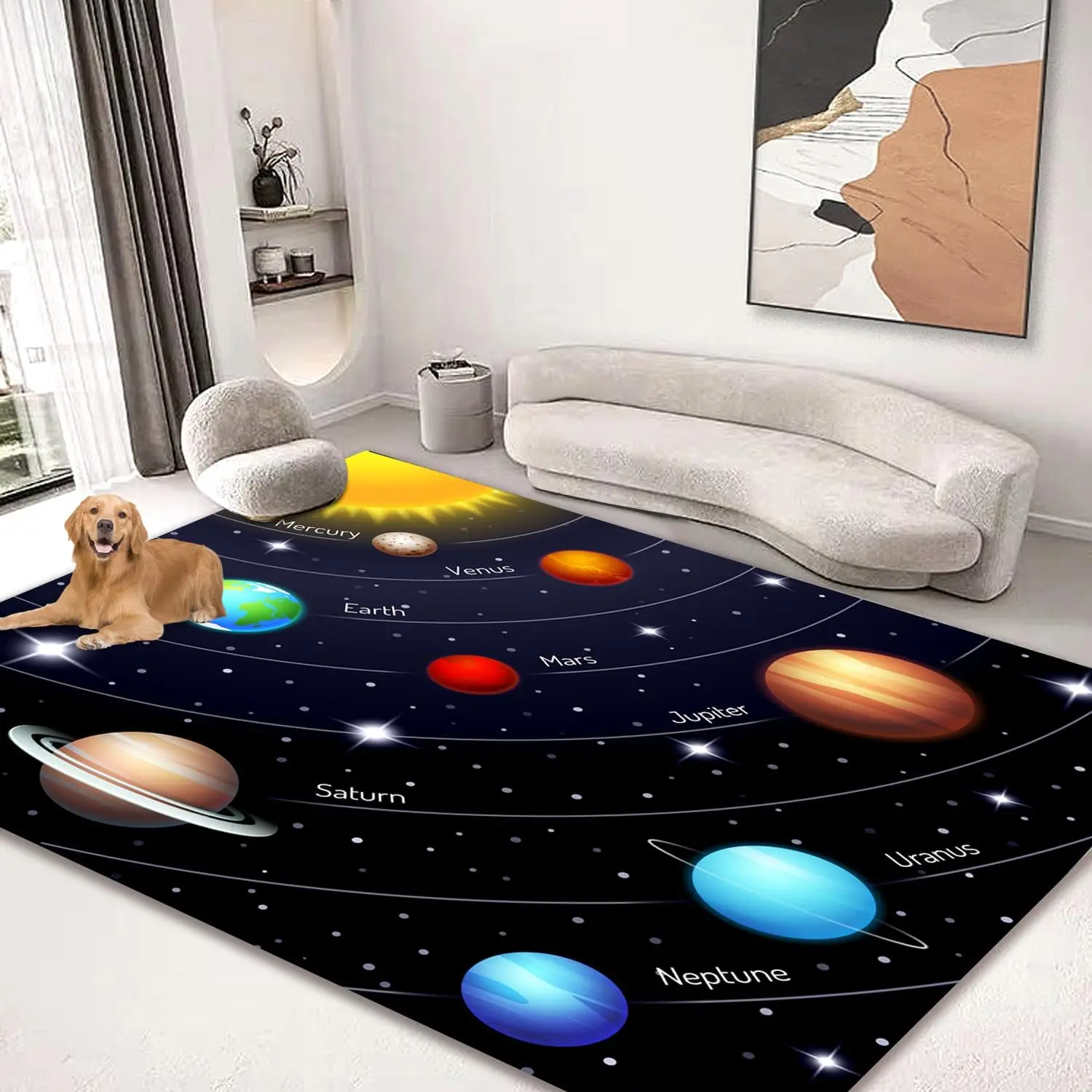 

Ковер большой площади 5x6 дюймов для спальни, гостиной, детской комнаты, домашнего декора, коврики для прихожей, внутренние коврики, коврик солнечной системы, космическое пространство