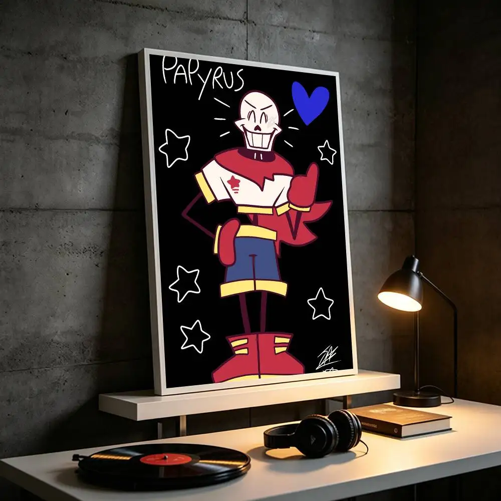 U-Undertale Papyrus Reflective  Poster High Quality Dorm Living Room Aesthetic Wall Decoration Painting Stickers Gift