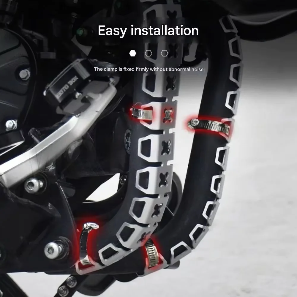 For VOGE TR300 Modified Exhaust Pipe Front Section Ribbed Heat Dissipation Plate Anti-Scald Cover Decoration Cover Accessories