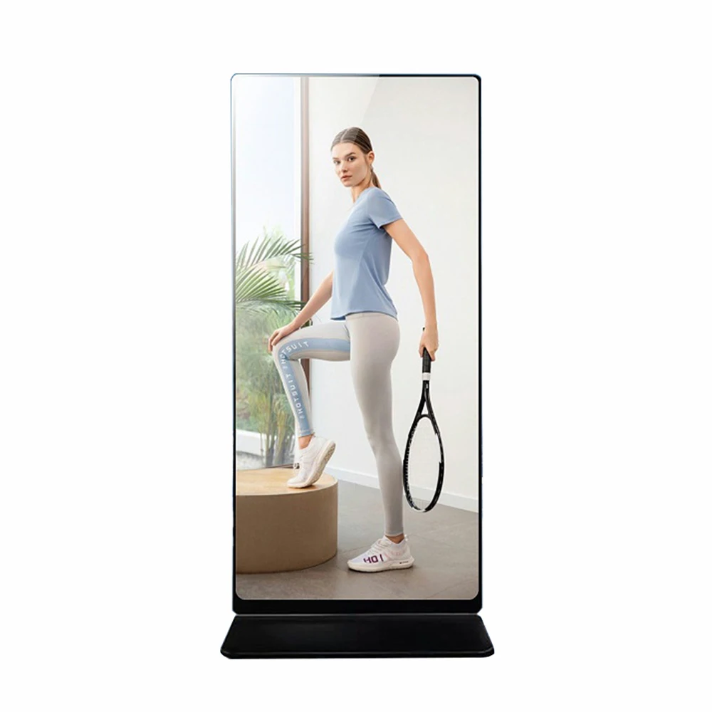 Touch Screen Smart Workout Exercise Fitness Magic Mirror Fitness 3D Interactive Digital Signage And Displays Advertising Player