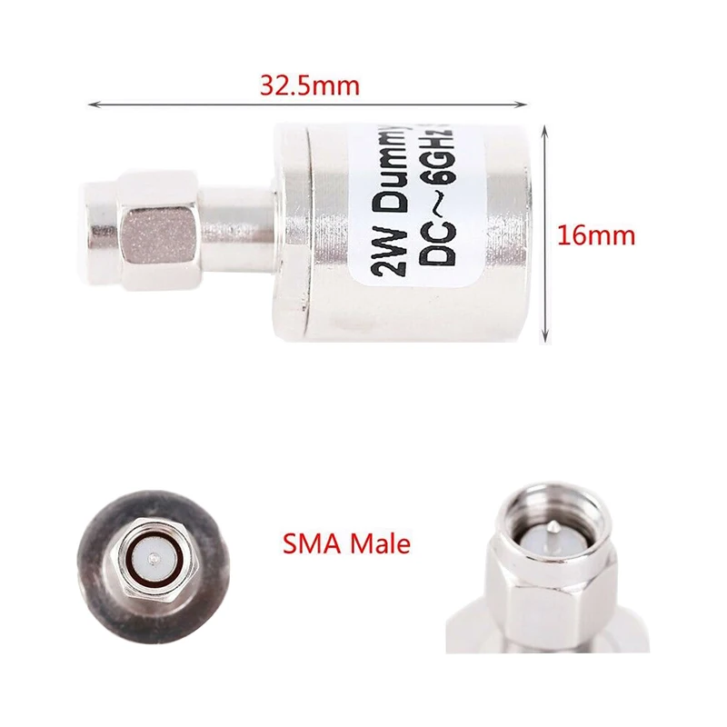 Becenrf DC-3GHz/6GHz 2W RF Dummy Load 50Ohm SMA Male Connector Termination Low VSWR