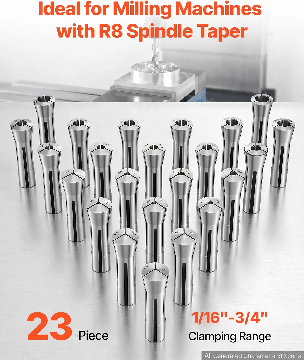 R8 Collet Set 1/16