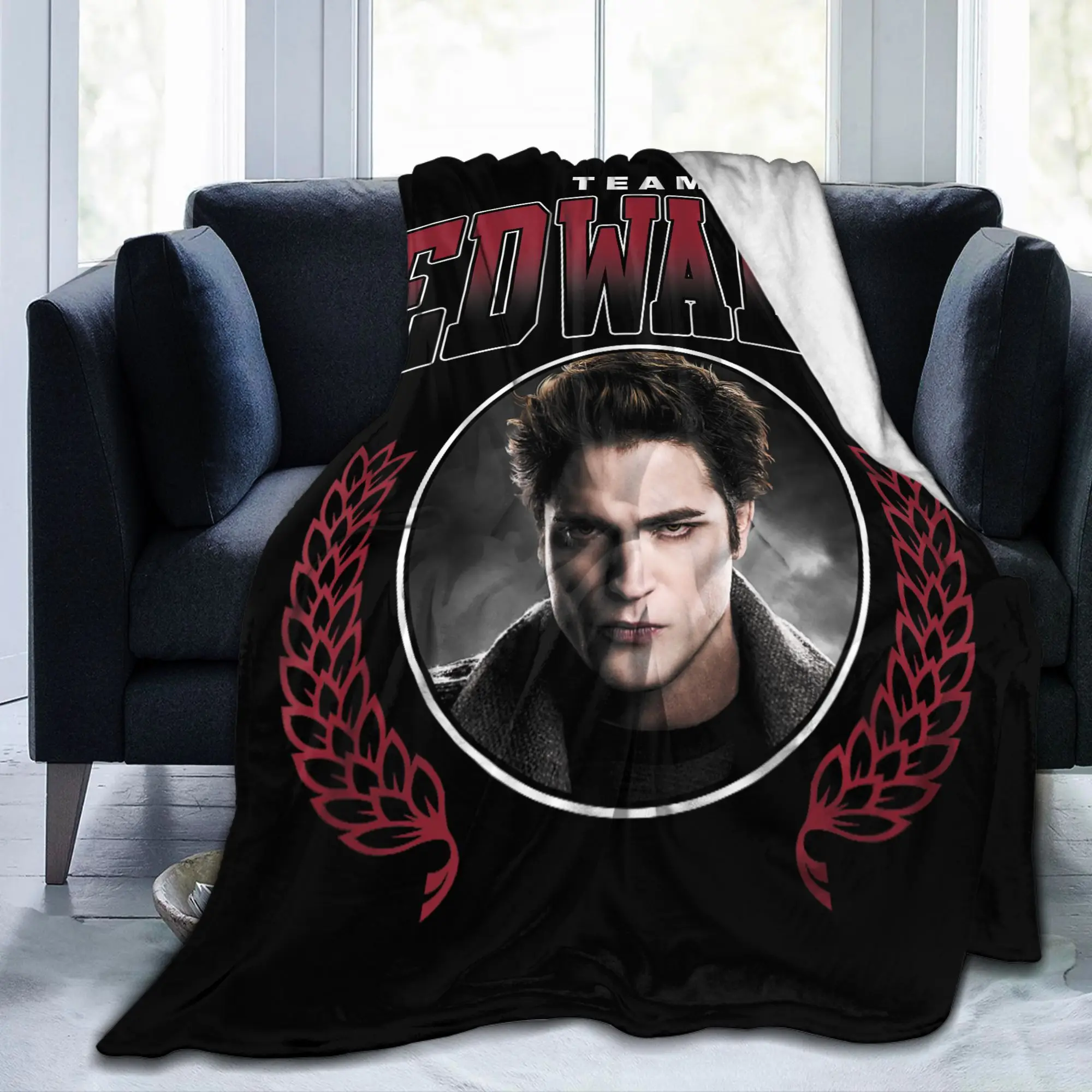 Twilights Vampire Edward Cullen Blanket Portrait Movie Flannel Warm Bedding Throw Blanket for Lounge All Season Office