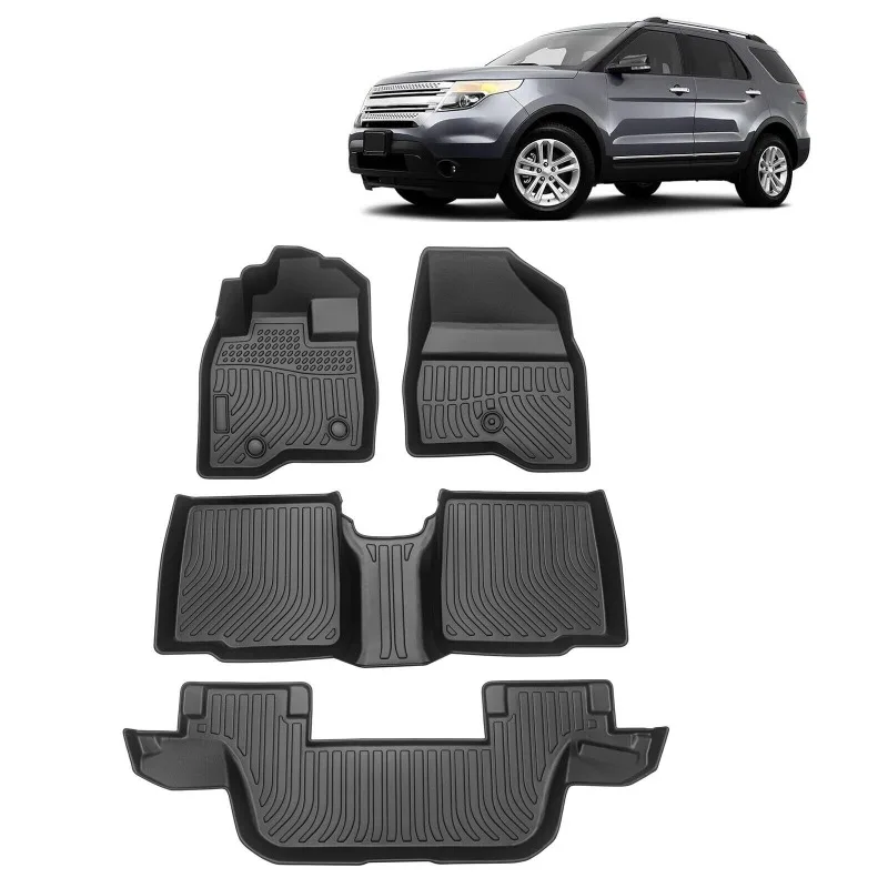 For 2011-2014 Ford Explorer Bench Seat Floor Mats Black 3D Molded Carpets Liner United States