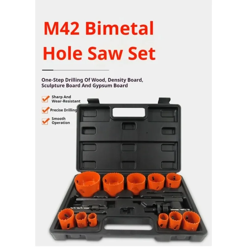 14pcs 19-76MM New Hole Saw Cutter Set Wood Metal Drilling Tools Hole Core Cutter Hole Saw Drill For Cutting Wood Aluminum Brass