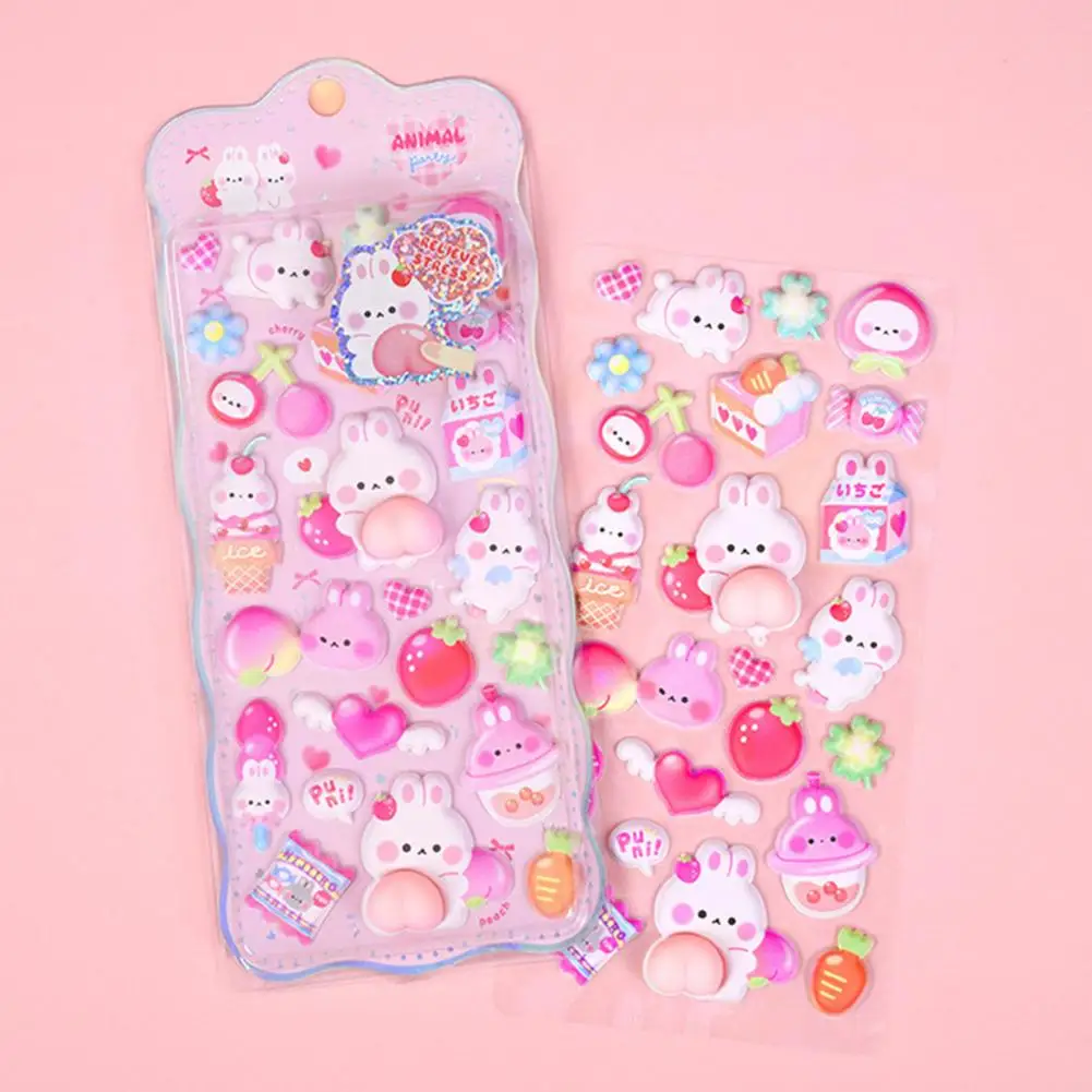 Stress Relief Stickers 3d Puffy Sticker Set Cartoon Decorations Diy Phone Case Embellishments Scrapbooking Supplies Preschool