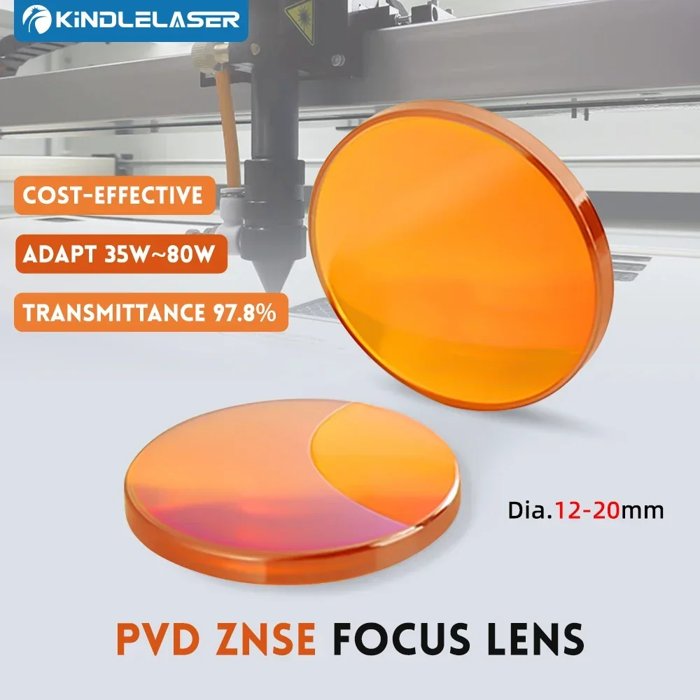 ZnSe Focus Lens PVD Laser Lens Dia.12/15/18/19.05/20 FL38.1/50.8/63.5/76.2/101.6/127mm for CO2 Laser Engraving Cutting Machine