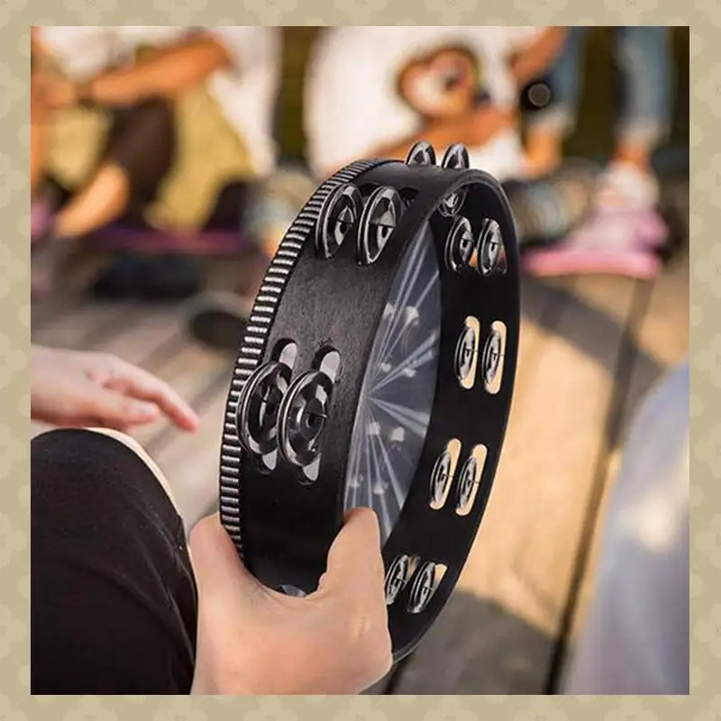

Tambourine Handheld Drums Double Jingle Sound Reflective Tambourine Musical Instrument