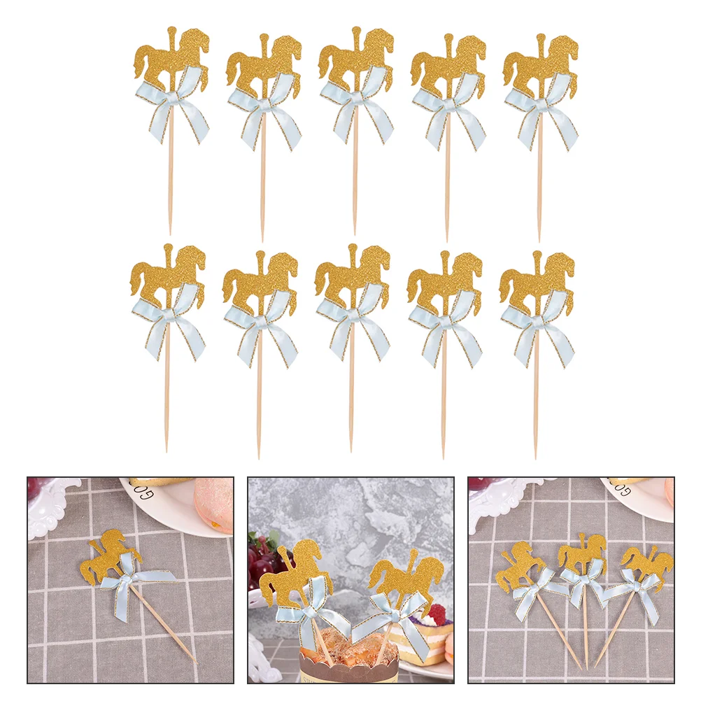 40Pcs Carousel Baking Topper Cake Decor Horse Cupcake Toppers Cake Decor Baking Topper Party Supplies Festive Decorations - Image 2