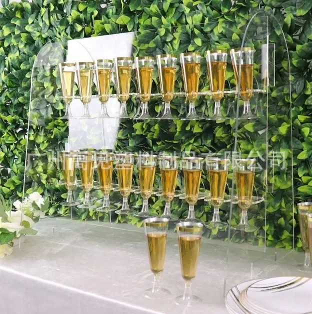 20 glasses of acrylic champagne rack wedding props sparkling wine rack champagne wall