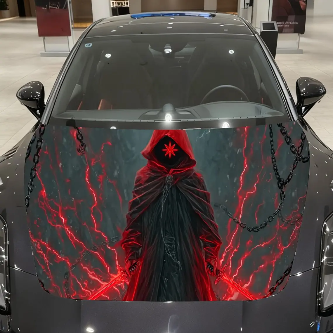 Demon Envoy Car hood packaging sticker, PVC material, self-adhesive waterproof, anti-slip paint, car exterior decoration accesso