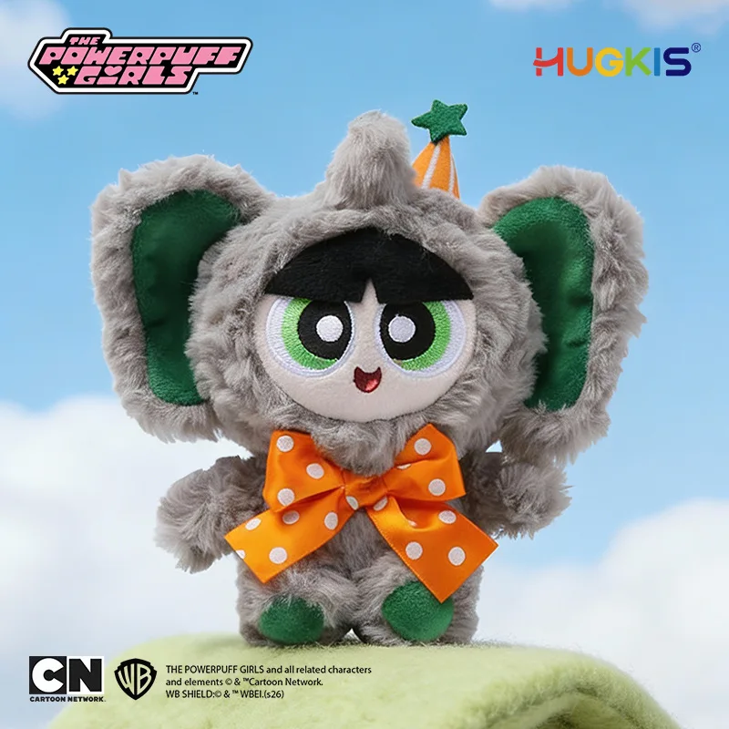 

HUGKIS Official Licensed The Powerpuff Girls 13cm Plush Pendant Elephant Cartoon Polka Dot Bow Bag Charm Carnival Party Costume