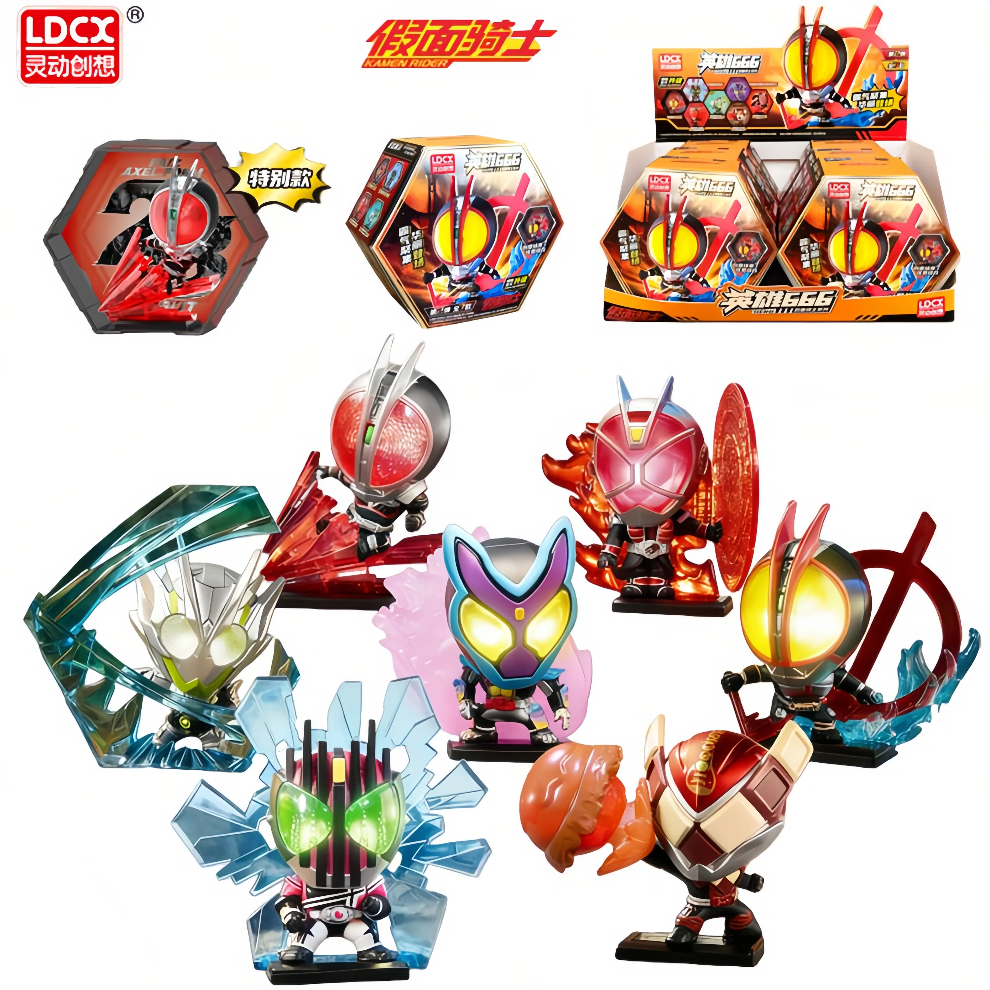 

Игрушки LDCX: Оригинальная серия Kamen Rider 666 — фигурки Куга, Рюга, Рюки, Куга Ден-О (серия Blind Box), модели, подарки