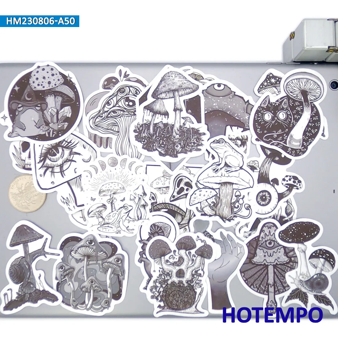 버섯 스티커 세트, 레트로 고딕 다크 아트 그래피티, 노트북 자동차 전화 오토바이 스크랩북용, 재미있는 스티커 팩, 20/30/50PCS