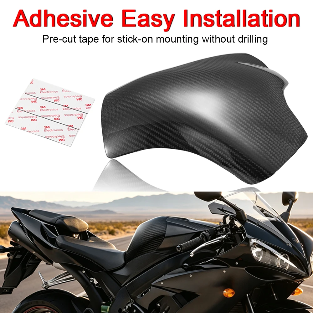 Real Gloss Carbon Fiber Fuel Gas Tank Protector Cover Pad Fit For Yamaha YZF R1 2004 2005 2006 Motorcycle Decor Accessories