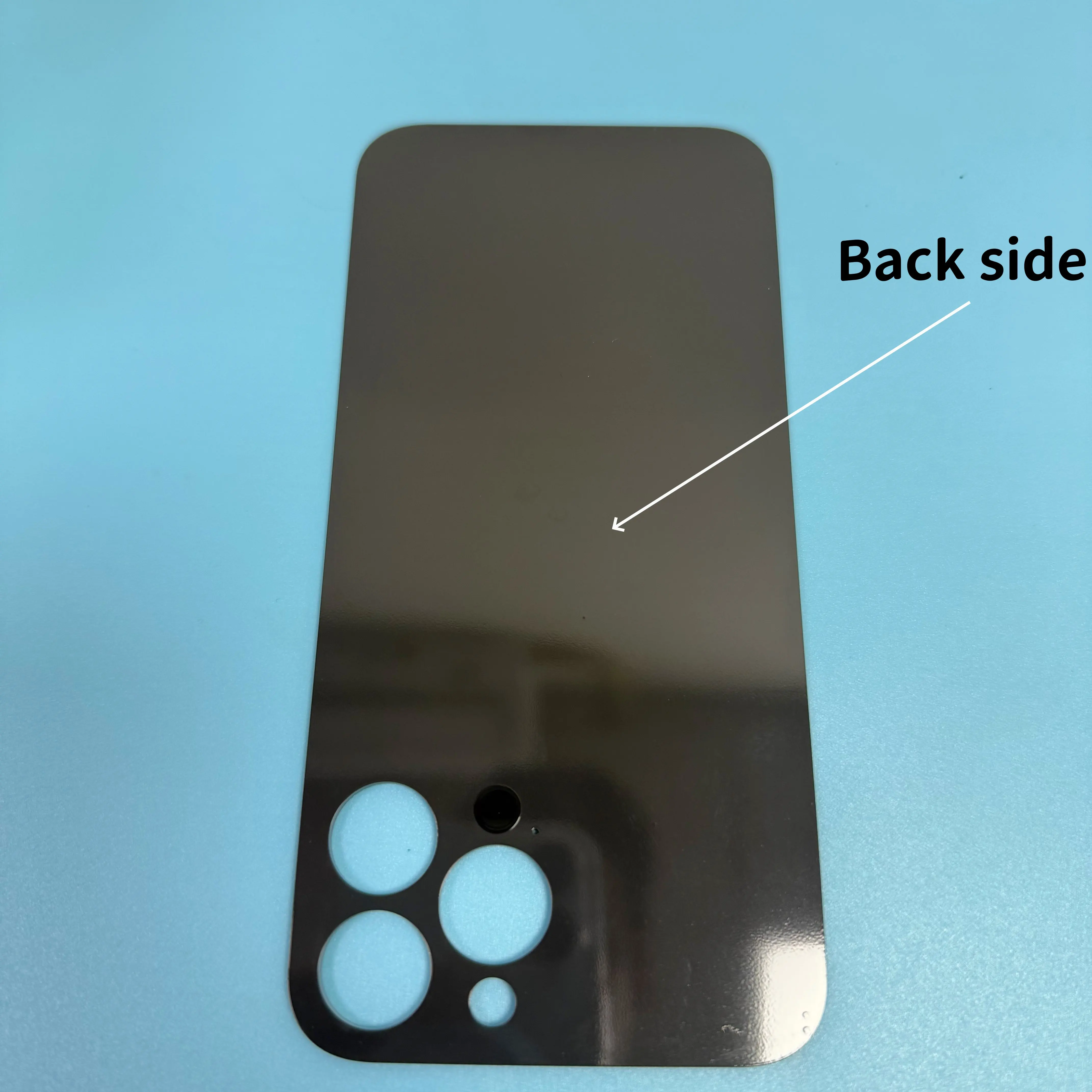 1PCS large hole rear glass solid color suitable for Phone  13 14 Pro Max  back cover glass repair rear tempered glass