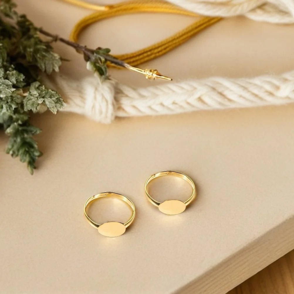 50 قطعة النتائج حلقة قابل للتعديل 10 مللي متر قاعدة مسطحة الفراغات Diy بها بنفسك صنع المجوهرات حجر البطانة الايبوكسي الحرفية خواتم الزفاف شخصية