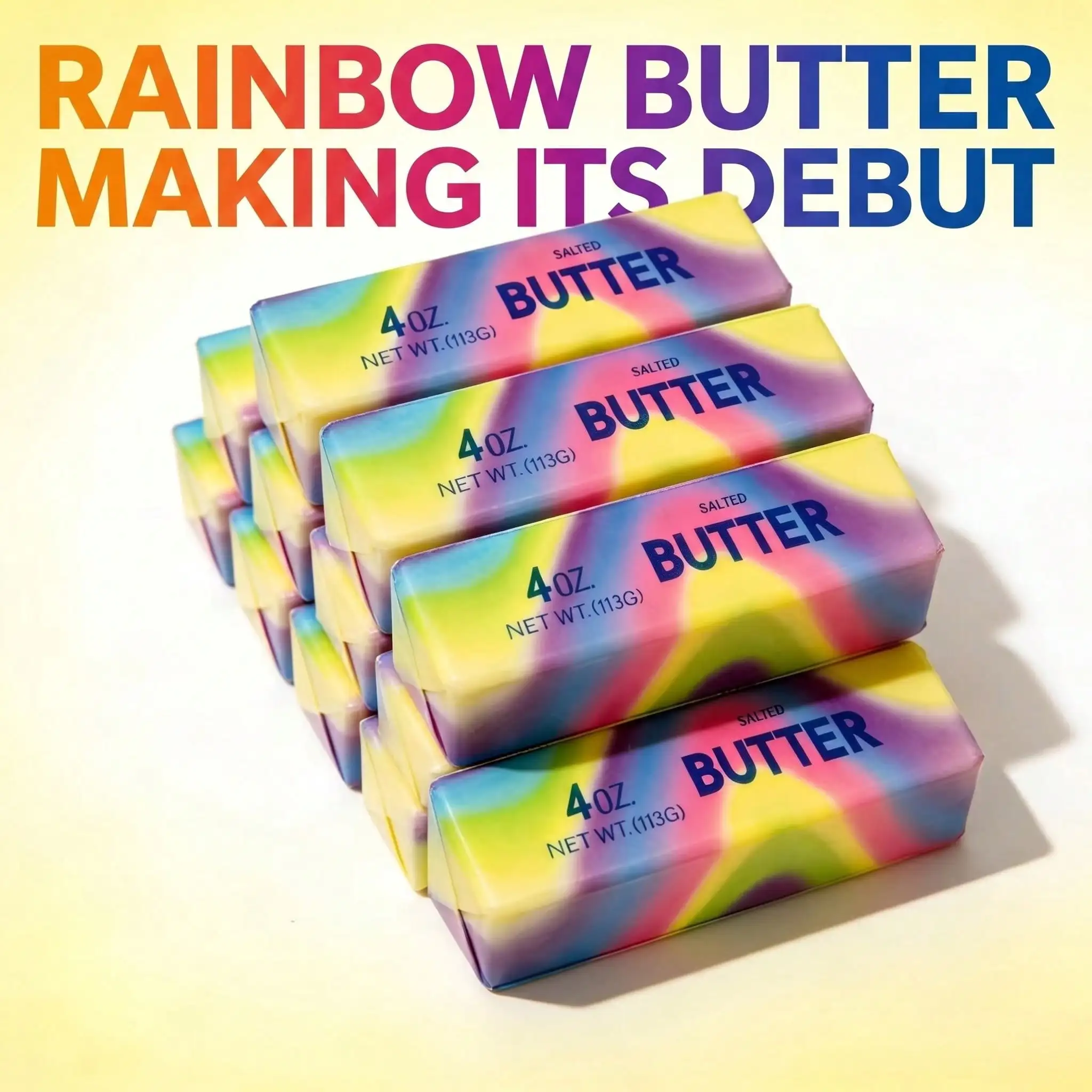 1/2pcs New Rainbow Butter Stick Squishy Toy, Soft Slow Rebound Simulated Butter Bar Stress Relief Toy, Great For Office, School, Relaxation