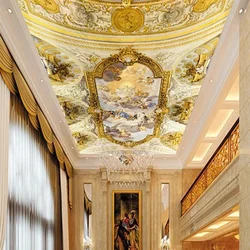 Custom Mural Wallpaper 3D Luxury European Style Zenith Ceiling Home Decoration Wall Covering Living Room Hotel 3D Fresco