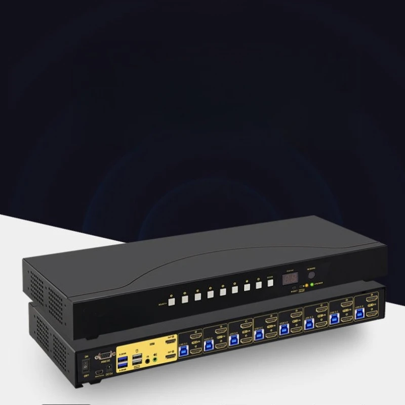 CKL Dual Channel 8 Port USB3.0 HubHDMI2.0 KVM Switcher 4K@60Hz with Audio -9238H-3